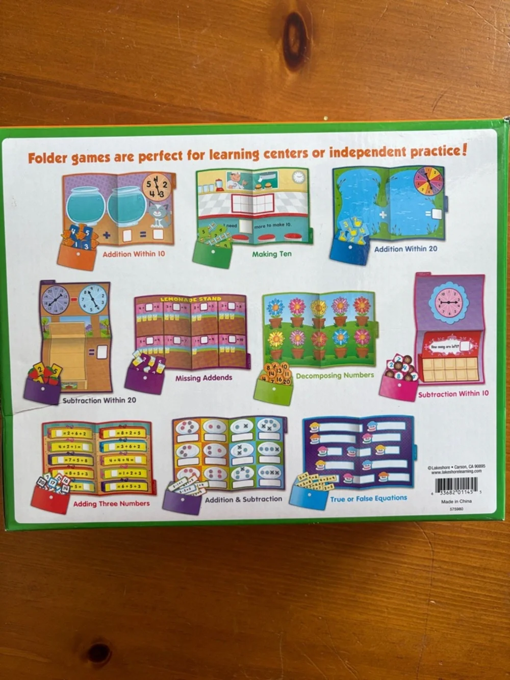 Lakeshore File Folder Games Addition And Subtraction For Grades K & 1